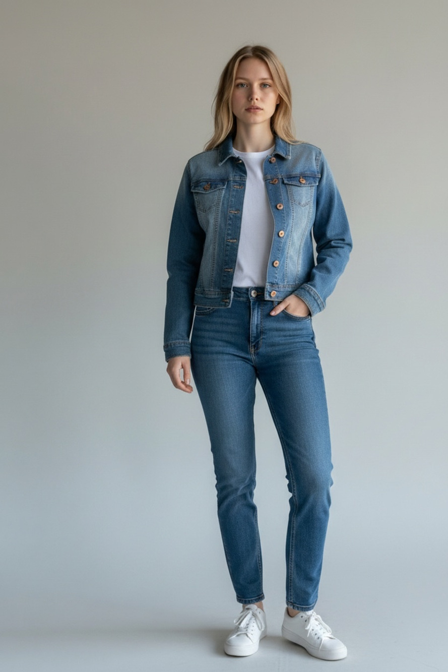 Love Tree Denim Women's Small Blue Distressed Crop Denim Jacket